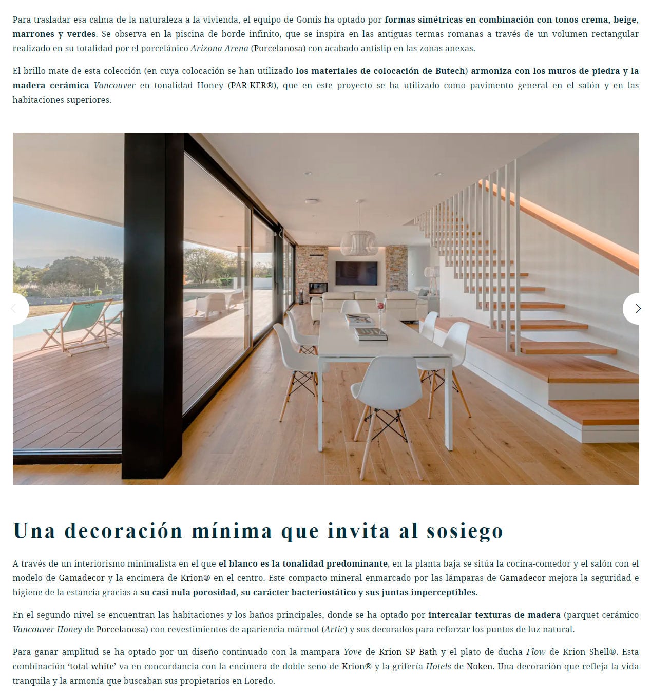 Porcelanosa publica reportaje de Vivienda en Loredo en Trendbook. MOAH Arquitectos. Cantabria