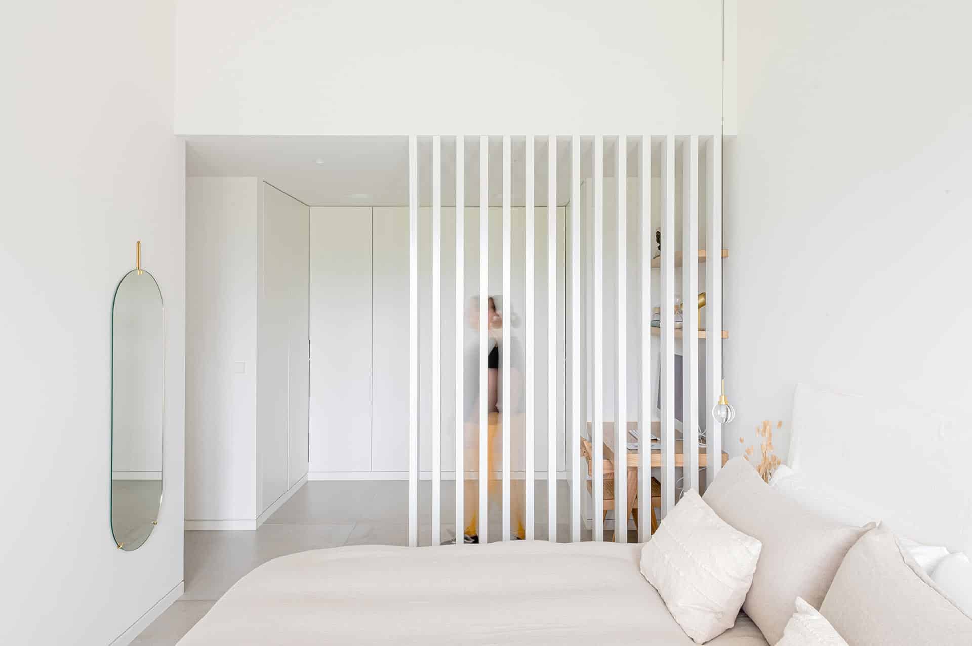 Diseño interior de dormitorio diseñado por Moah Arquitectos en Suesa. Cantabria.